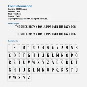 England 2022 Font