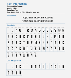 Ecuador 2023 Font Vector Download